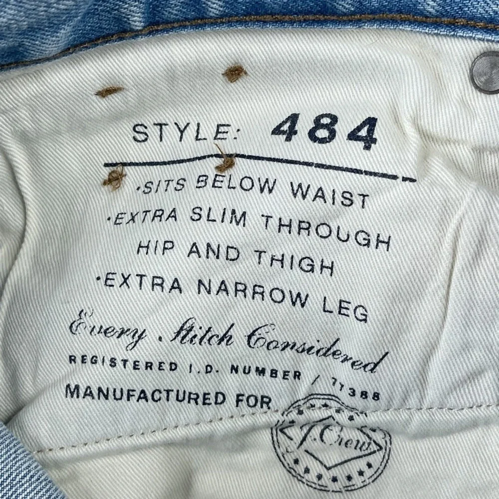 J Crew Mens Jeans 30x32 Blue 484 Slim Fit Kaihara Japanese Denim Ripped Distress